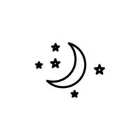 Moon, Night, Moonlight, Midnight Line Icon, Vector, Illustration, Logo Template. Suitable For Many Purposes. vector