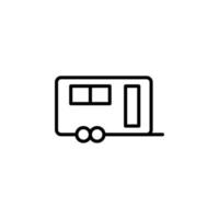 caravana, autocaravana, icono de línea de viaje, vector, ilustración, plantilla de logotipo. adecuado para muchos propósitos. vector