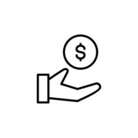 dinero, efectivo, riqueza, icono de línea de pago, vector, ilustración, plantilla de logotipo. adecuado para muchos propósitos. vector