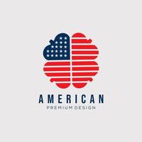 american clover flag logo vector