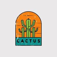 Diseño retro del ejemplo del vector del logotipo del cactus. símbolo de cactus vintage. icono del desierto