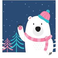 oso polar de dibujos animados lindo vector