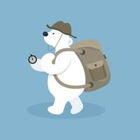 Cute cartoon polar bear vector