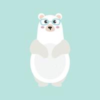 Cute cartoon polar bear vector