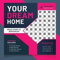 Dream Home Social Media Post Template vector