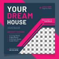 la plantilla de publicación de la casa de tus sueños vector
