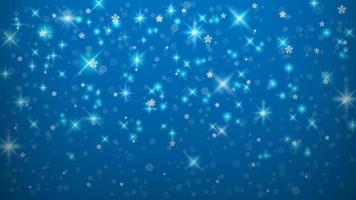 Abstract lights snowflake on blue background, Christmas background, vector illustration