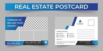 Modern Real Estate Postcard Design, Event Card Design, Direct Mail EDDM Template, Invitation Design for outdoor marketing vector