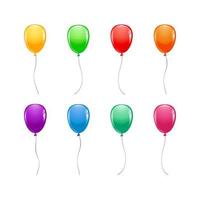 Conjunto de globos de colores brillantes aislar vector