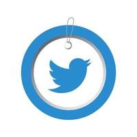 Twitter social media logo icon technology, network. background, Vector illustration