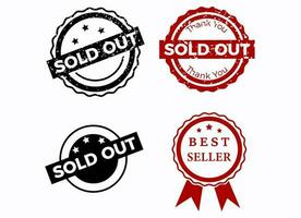 Sold Out Logo Stamp Vector