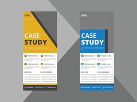 case study roll up banner design template. case study cover poster leaflet design. cover, roll up banner, poster, print-ready vector