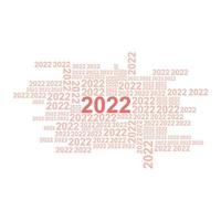 A group of number 2022, the year of the lords. They are randomly size and position. vector