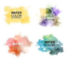 Watercolor set. abstract art background. Premium Vectors