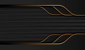 Tech black background with contrast Orange yellow stripes. Abstract vector graphic brochure design