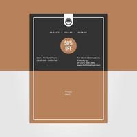 Creative brown flyer design template vector