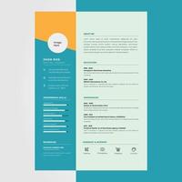 Blue elegant cv resume design template, suitable for content individual business jobs vector