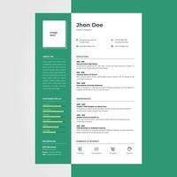 Modern cv resume design template, suitable for content individual business jobs vector