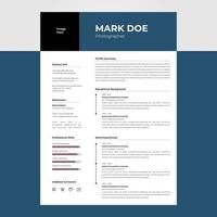 Blue modern cv resume design template, suitable for content individual business jobs vector