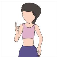 cartoon of girl pointing in aggression illustration on isolated background. vector