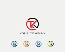 plantilla de diseño de logotipo de casa tk vector