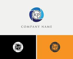 plantilla de diseño de logotipo kp circle vector