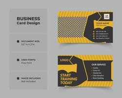 vector gym business card template design