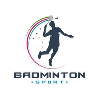 Men's badminton sports logo vector