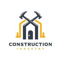 diseño de logotipo de construcción de viviendas vector