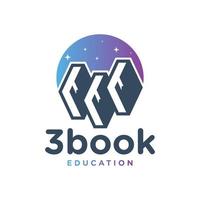 three book logo design vector