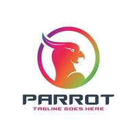 modern parrot head logo vector