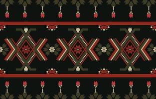 Dark Theme Ethnic Traditional Pattern Print vector