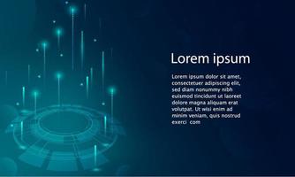 Abstract technology concept particle connection background with blue lights. vector