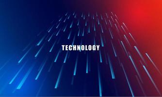 Abstract technology concept particle connection background with blue and red lights. vector