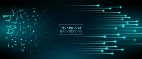 Abstract technology concept particle connection background with blue lights. Wireframe landscape background. Blue abstract hi speed internet technology. vector