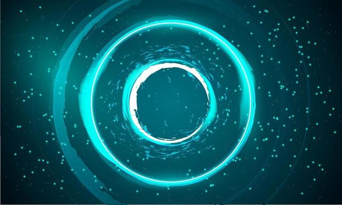 Circle movement pattern and motion blur over dark blue background.