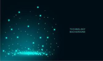 Abstract technology concept particle connection background with blue lights. vector