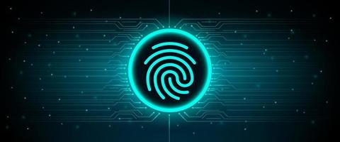 Abstract data Fingerprint security cyber connection technology background concept. vector