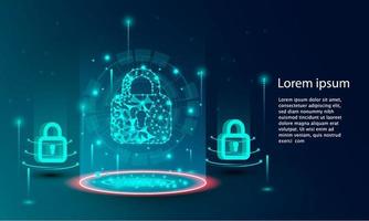 seguridad cibernética y privacidad en el fondo de la tecnología de interfaz virtual. vector