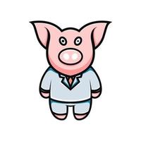 pig logo design vector