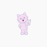 cute cat chef illustration in cartoon style vector