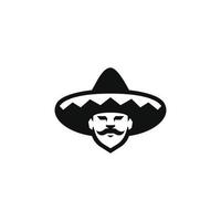 Sombrero Mustache logo vector design