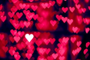 Red heart bokeh abstract background photo