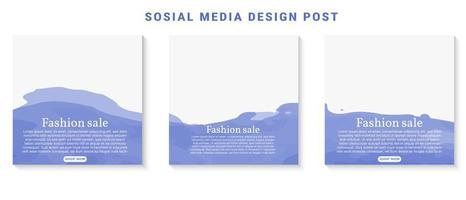 media social post template set collection vector