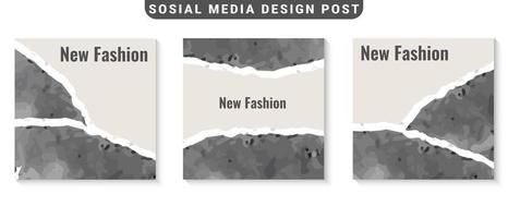 fashion sale social media post collection vector