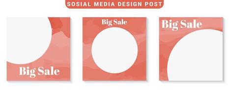 social media post template set for promotion vector