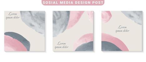 collection of social media post template design vector