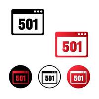 Browser Error 501 Icon Illustration vector