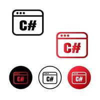 C Sharp Code Icon Illustration vector