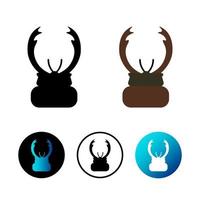 Flat Chalcosoma Head Icon Illustration vector